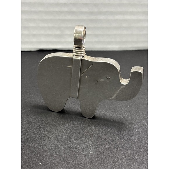 Handmade Sterling Silver Elephant Pendant W/18" .925 Robe Chain Safari Wildlife - Picture 13 of 15